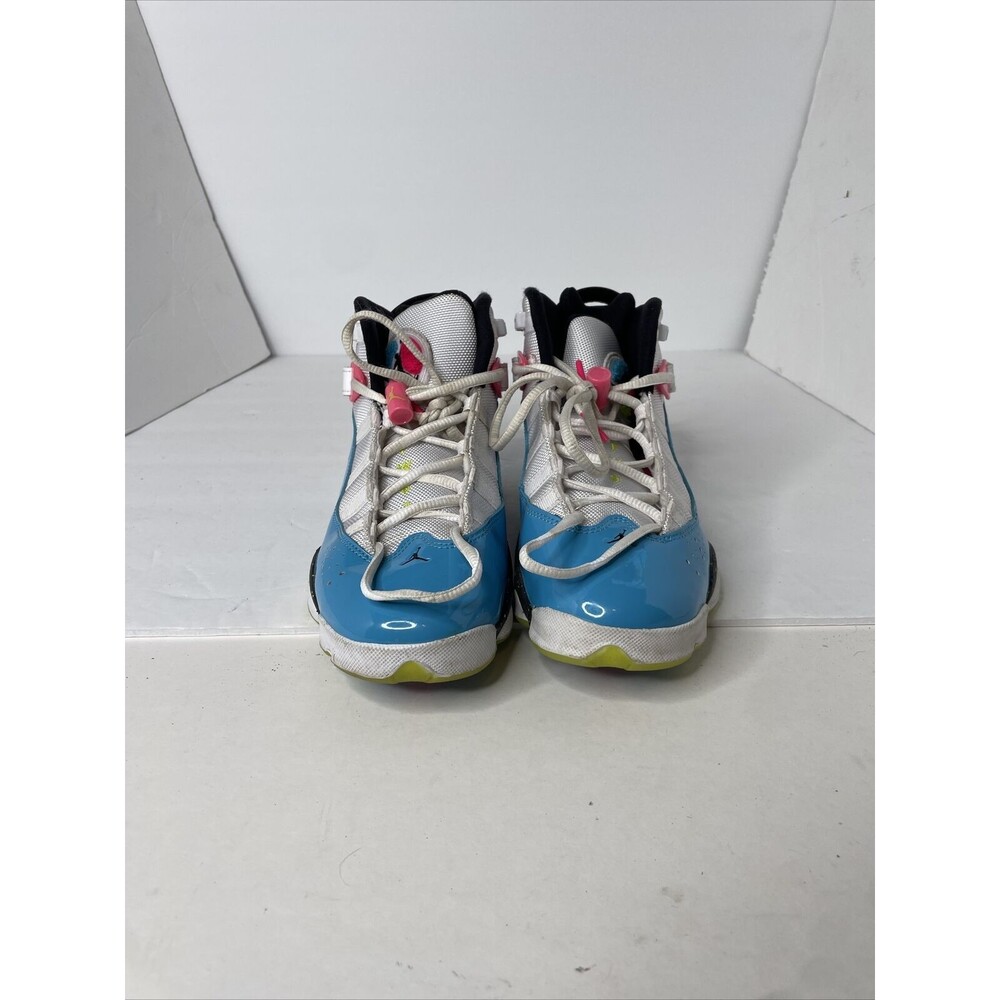 Nike Jordan 6‎ Rings White Blue Fury Cyber Youth Size 6Y Shoes CK0031-100